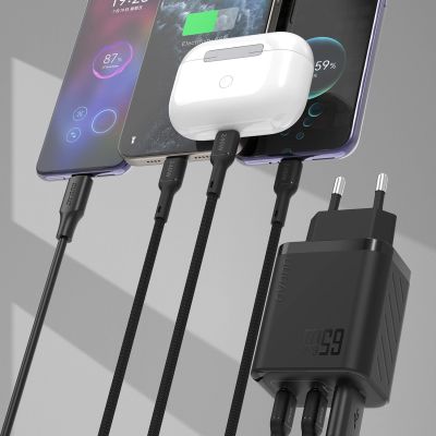 3. Dudao A29C 65W GaN Wall Charger + USB-C Cable - Black