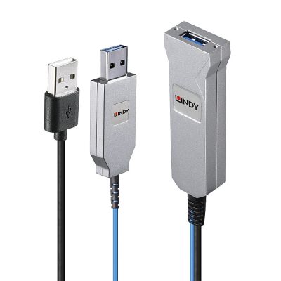 Lindy 43345 USB Cable USB 3.2 Gen 1 (3.1 Gen 1) 30m USB A 2 x USB A Blue, Silver