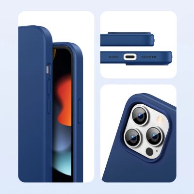 6. Ugreen Protective Silicone Case rubber flexible silicone case cover for iPhone 13 Pro Max blue