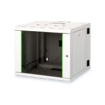 Digitus Unique 19" 9U 600x600 wall-mounted network cabinet, glass door, gray, sectional, folded, 100kg