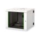 Digitus Unique 19" 9U 600x600 wall-mounted network cabinet, glass door, gray, sectional, folded, 100kg