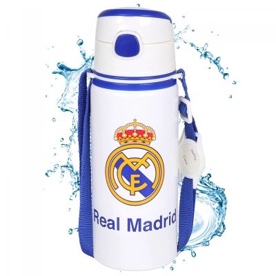 2. Real Madrid Aluminum Bottle with Mouthpiece and Strap 600 ml RM00005