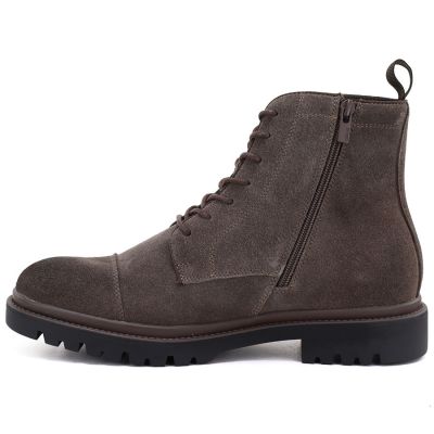 3. Men's leather ankle boots, unlined, suede, brown, Big Star UU174220