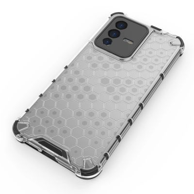 17. Honeycomb case armored cover with a gel frame for Vivo V23 5G transparent