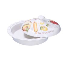 La Porcellana Bianca Apple Pie Dish with Lid Goloserie 27cm White P022600027