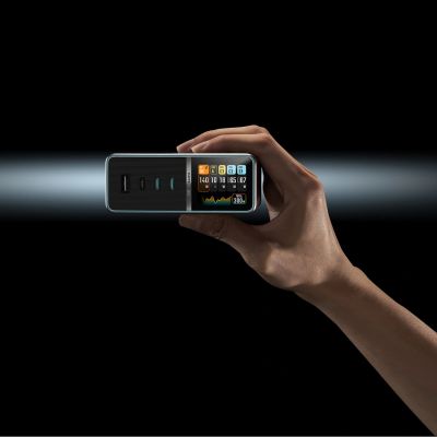 8. Cuktech TA3005U 300W 5-in-1 Charging Station with Digital Display - Silver