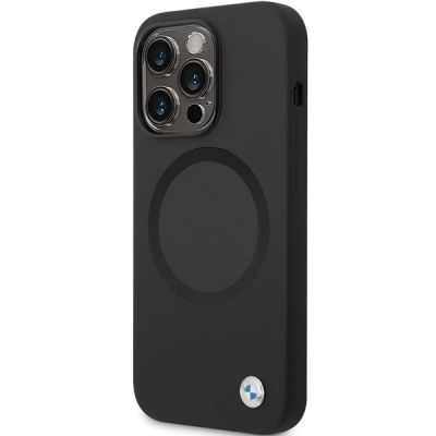 2. BMW BMHMP14XSILBK2 case for iPhone 14 Pro Max 6.7" - black Signature Liquid Silicone MagSafe