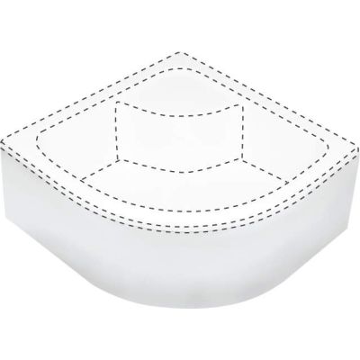 Deante DEEP KTD 041O shower tray cover, semicircular, 90x90 cm