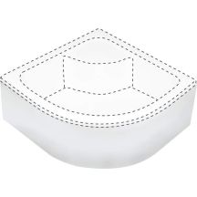 Deante DEEP KTD 041O shower tray cover, semicircular, 90x90 cm