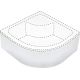 Deante DEEP KTD 041O shower tray cover, semicircular, 90x90 cm