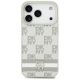 3. DKNY Checkered with Printed Stripes iPhone 17 Pro Case - Beige