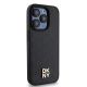 9. DKNY Leather Monogram Pattern Metal Logo MagSafe Case for iPhone 15 Pro - Black
