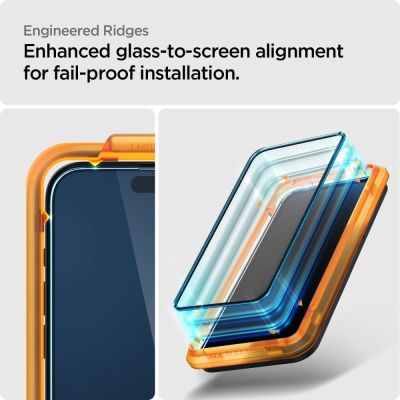 7. Spigen ALM Glass FC tempered glass for iPhone 15 Plus - black 2 pcs.
