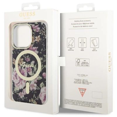 8. Guess GUHMP14LHCFWSK iPhone 14 Pro 6.1" black/black hardcase Flower MagSafe