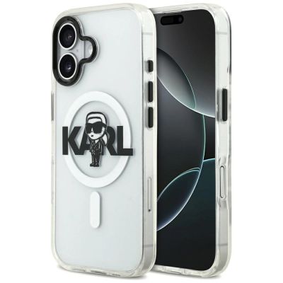 Karl Lagerfeld IML Karl Sketch Logo MagSafe Case for iPhone 17 - Transparent