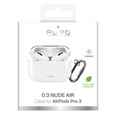 6. Puro 0.3 Nude Case for AirPods Pro 3 - Transparent