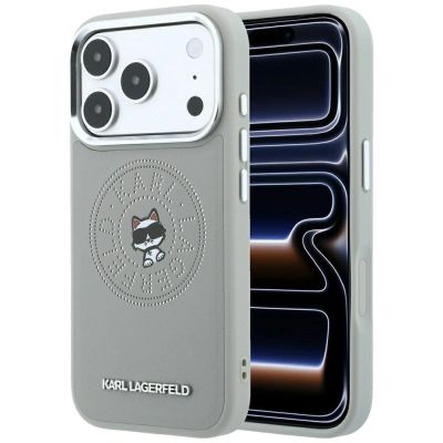 Karl Lagerfeld Point & Choupette Sketch MagSafe Case for iPhone 18 Pro Max / 17 Pro Max - Gray