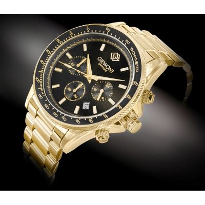 2. Men's Watch Giewont Chronograph Sapphire Gold Black GW3520-B4