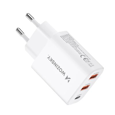 4. Wozinsky CWCUCW 30W USB-C / 2 x USB-A Wall Charger - White