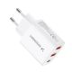 4. Wozinsky CWCUCW 30W USB-C / 2 x USB-A Wall Charger - White