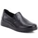 Women's leather slip-on wedge shoes, black, Potocki JE19505