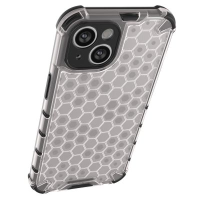 13. Honeycomb case for iPhone 14 armored hybrid cover transparent