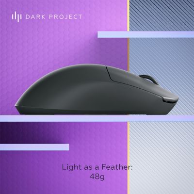 13. Dark Project Novus SE Wireless Gaming Mouse Ambidextrous RF Wireless + USB Type-C Optical 26000 DPI