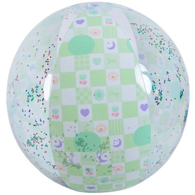 INFLATABLE BEACH BALL 50CM GLITTER GREEN 53197