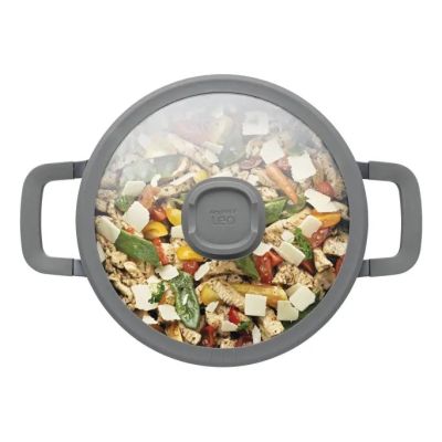 2. BergHOFF 3950593 Soup Pot 4.4 l Black Aluminum, Glass, Silicone