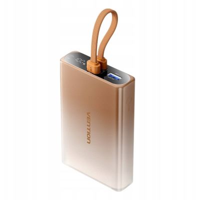 2. Vention Powerbank 10000 mAh USB-C + Lightning + USB-A 22.5W with LED display copper