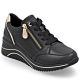 Women's leather wedge sneakers black Remonte Rieker D0T03-03