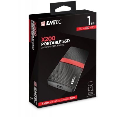 2. EMTEC SSD Power Plus X200 - SSD - 1TB - external (portable) - USB 3.1 Gen 1 (USB-C connector)