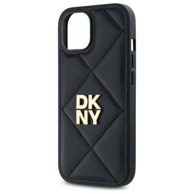 6. DKNY Quilted Stack Logo iPhone 15 Case - Black