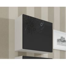 VIGO square display cabinet 50/50/30 white/black gloss
