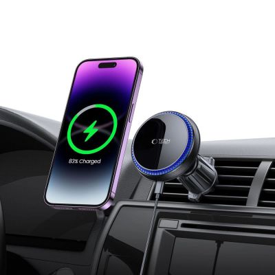 2. Tech-Protect MM15W-V4 Car Phone Holder with MagSafe 15W Inductive Charger for Air Vent - Black