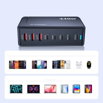 10. Wozinsky WSL-440 440W GaN QC3 Charging Station - Black