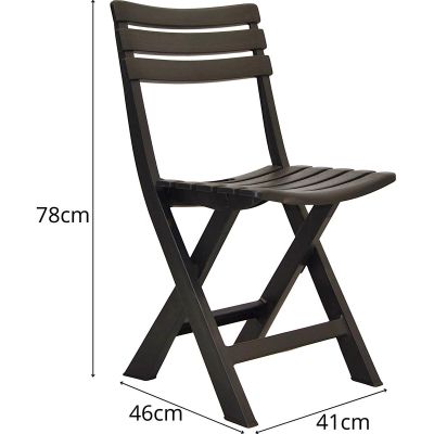 43. SET OF 4 FOLDABLE PLASTIC CATERING CHAIRS KOMODO ANTHRACITE