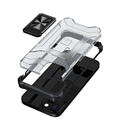 2. Crystal Ring Case Kickstand Tough Rugged Cover for iPhone 13 mini black