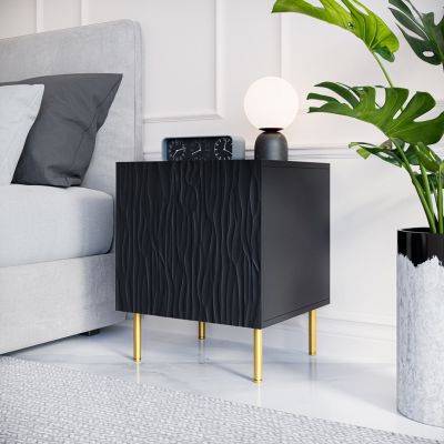 3. Nightstand 2 pcs. JUNGLE 53.5x40.5x44 black matt + gold legs