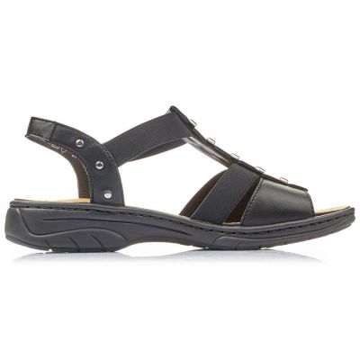 11. Black leather Roman sandals Rieker W 64580