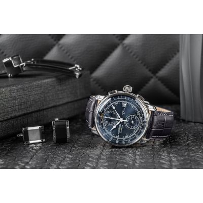 5. Men’s ZEPPELIN 100 Yahre Chronograph Watch 8670-3 + BOX
