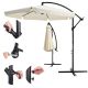 6. Extralink Black Forest Garden Umbrella with Side Panels, Large 3m Beige Cantilever Patio Umbrella with Hexagon Bracket Beige, Black