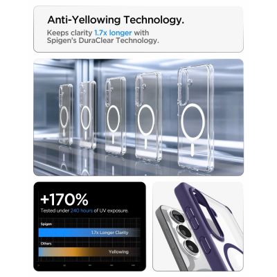8. Spigen Ultra Hybrid Mag MagSafe Case for Samsung Galaxy S26 - Clear Purple