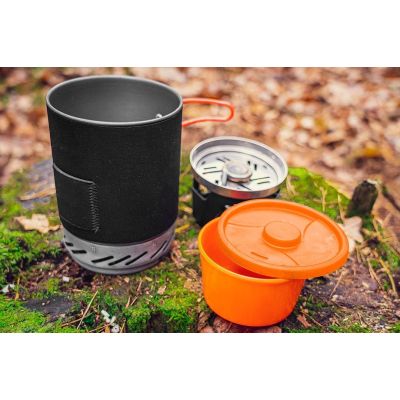 2. Camping stove pot + burner