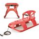 PLASTIC SLEDGE WITH BACKREST 88x45x42CM RED