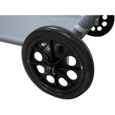 11. FOLDABLE BEACH CHAIR WITH CANOPY ON WHEELS 116x62x62-90CM GRAY