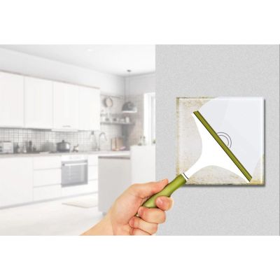 5. MACLEAN TOUCH LIGHT SWITCH, SINGLE, GLASS, WHITE WITH ROUND BUTTON DIMENSIONS 86X86MM MCE702W