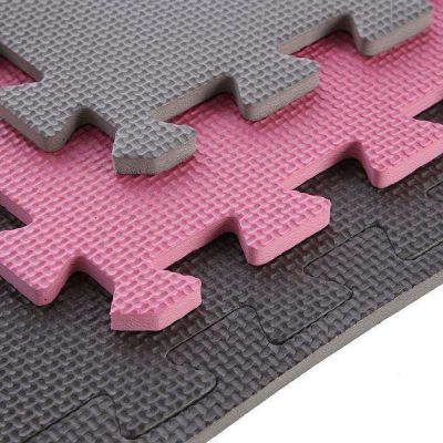 10. Multipack One Fitness MP10 puzzle mat pink and gray 9 pieces 10 mm