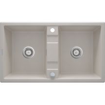 Two-bowl granite sink