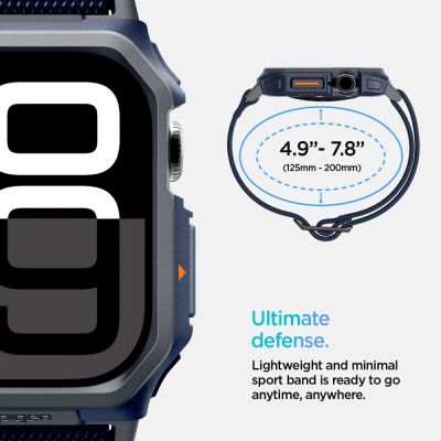 10. Spigen Lite Fit "Pro" Strap for Apple Watch 10 46mm - Navy Blue